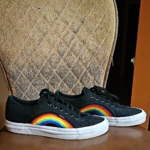 Vans Lampin 86 DX 'Anaheim Factory Pride Rainbow Lace Up Sneakers Shoes Black